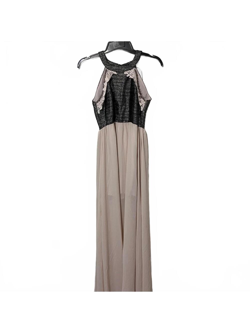 Soieblu Feminine Romantic Goth Sleeveless Maxi Dress Lace Bodice Medium-New